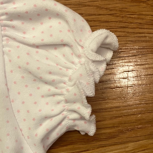 Baby Luigi White and pink polka dot Baby Bodysuit with Fruit Embroidery 6 mo - Picture 5 of 9